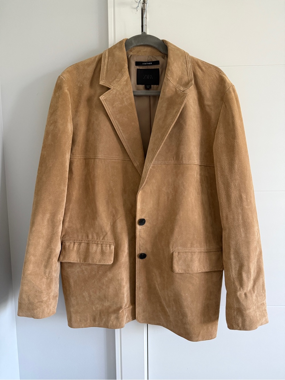 Zara genuine leather blazer